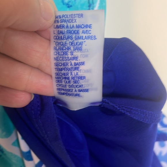 Nygard Woman’s Blouse, Size: M, Color: aqua-blue, Royal-blue, white - Picture 11 of 17